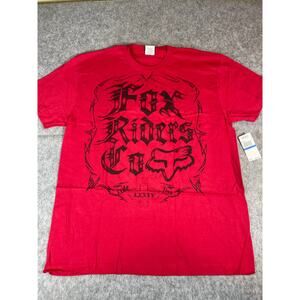 Fox Racing Riders Co Graphic Tee Mens XL Red Motocross Biker Streetwear Y2K NWT